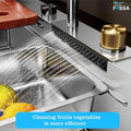 Smart Waterfall (37"x18"x10) Inch 304 Stainless Steel Kitchen Sink Silver